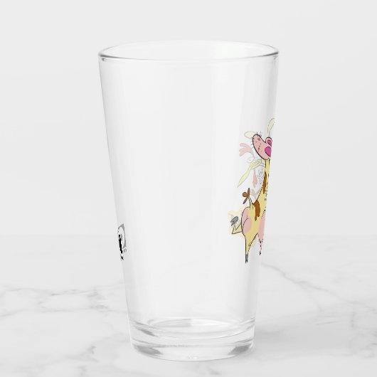 Koe en Chicken Hug Graphic Glas (Rechts)