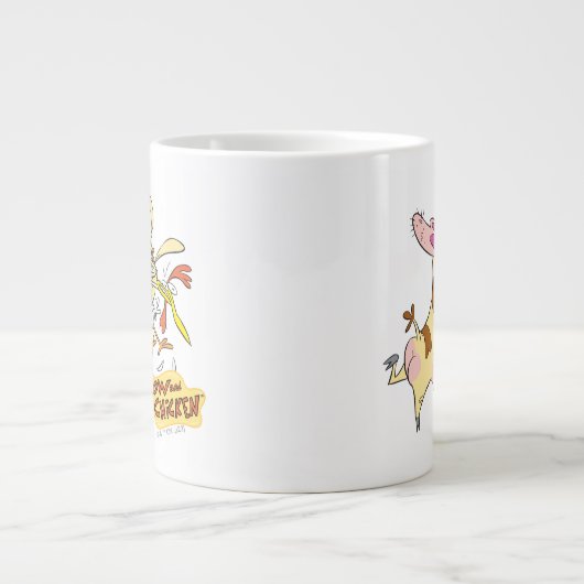 Koe en Chicken Hug Graphic Grote Koffiekop (Voorkant)
