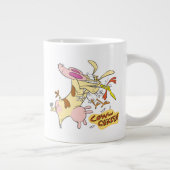 Koe en Chicken Hug Graphic Grote Koffiekop (Rechts)