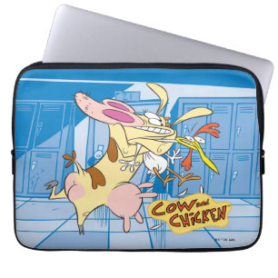 Koe en Chicken Hug Graphic Laptop Sleeve