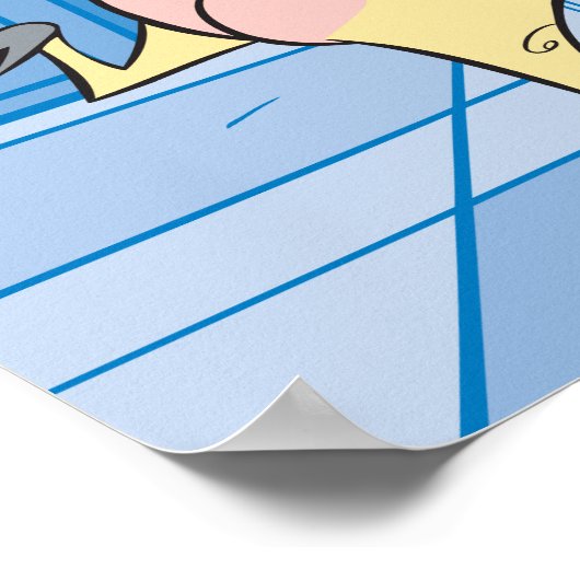 Koe en Chicken Hug Graphic Poster (Hoek)