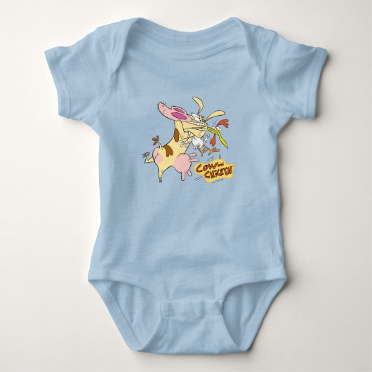 Koe en Chicken Hug Graphic Romper (Voorkant)