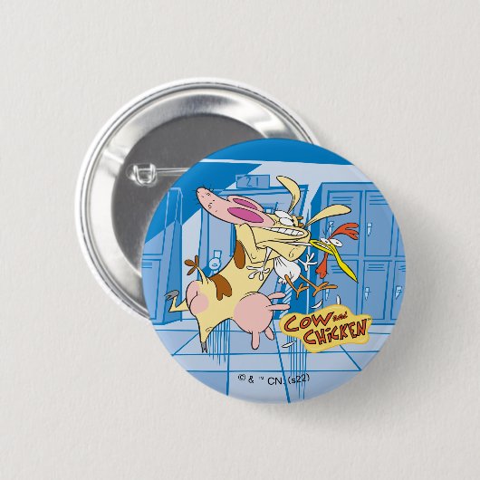Koe en Chicken Hug Graphic Ronde Button 5,7 Cm (Voorkant /achterkant)