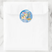 Koe en Chicken Hug Graphic Ronde Sticker (Tas)