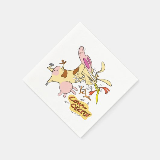 Koe en Chicken Hug Graphic Servet (Hoek)