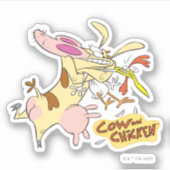 Koe en Chicken Hug Graphic Sticker (Voorkant)