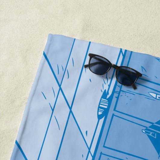 Koe en Chicken Hug Graphic Strandlaken (In situ)