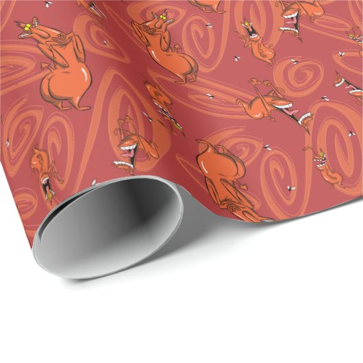 Koe en Chicken Red Guy Pattern Cadeaupapier (Rol Hoek)