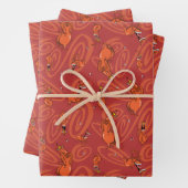 Koe en Chicken Red Guy Pattern Inpakpapier Vel (In situ)