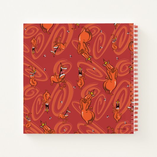 Koe en Chicken Red Guy Pattern Notitieboek (Achterkant)