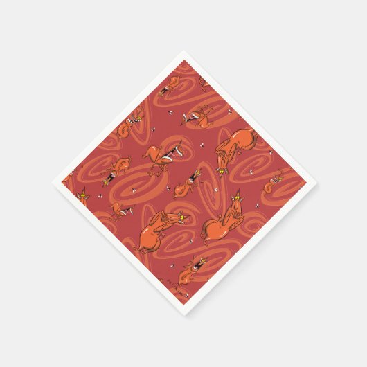 Koe en Chicken Red Guy Pattern Servet (Hoek)