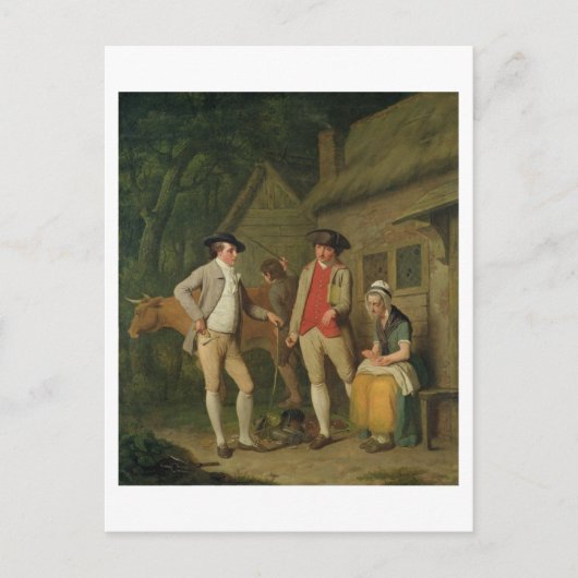 Koe en goederen van weduwe kosardines, met belasti briefkaart (Voorkant)