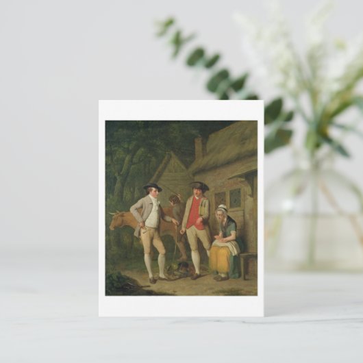 Koe en goederen van weduwe kosardines, met belasti briefkaart (Staand voorkant)