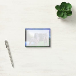 Koe en kalf bij een rustig meer in Rolling Hills Post-it® Notes