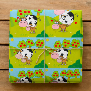 Koe en kalf cadeaupapier