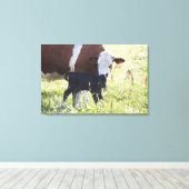 Koe en kalf canvas afdruk (Insitu (Houten vloer))