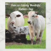 Koe en kalf - gepersonaliseerd wijnlabel wijn etiket (Enkel label)