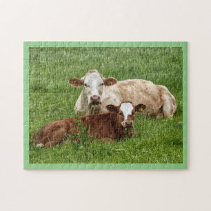 Koe en kalf Puzzle Legpuzzel