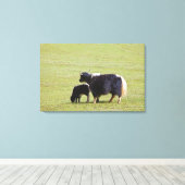 Koe en kalf Yak, Lijiang Canvas Afdruk (Insitu (Houten vloer))