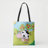 Koe- en Kalfboerderijscene Tote Bag (Voorkant)