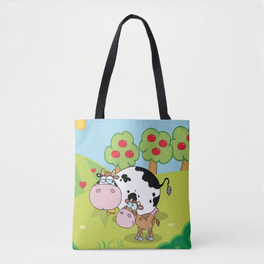 Koe- en Kalfboerderijscene Tote Bag (Voorkant)