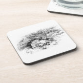 Koe en kat schets Onderzetter (Linkerzijde)