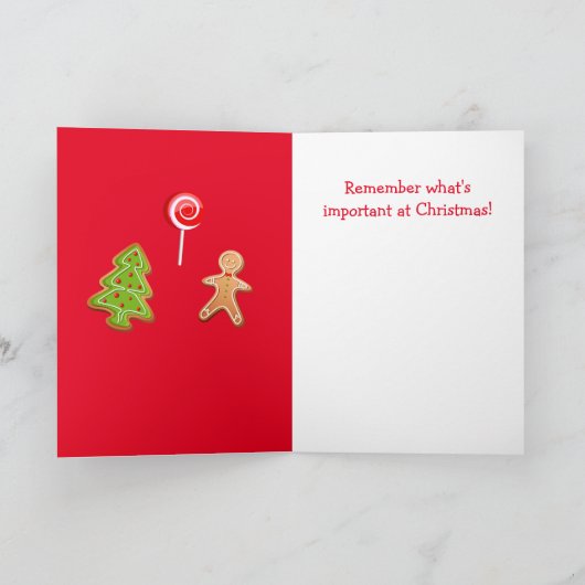 Koe en kerstkoekjes feestdagen kaart (Binnen)