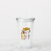 Koe en kip glimlachend grafisch acryl drinkbeker (Voorkant)