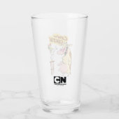 Koe en kip glimlachend grafisch glas (Achterkant)