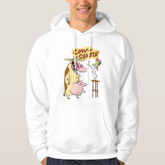 Koe en kip glimlachend grafisch hoodie (Voorkant)