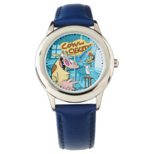 Koe en kip glimlachend grafisch horloge