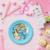 Koe en kip glimlachend grafisch papieren bordje (Feest)