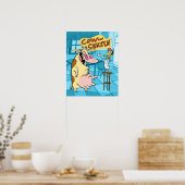 Koe en kip glimlachend grafisch poster (Keuken)