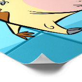 Koe en kip glimlachend grafisch poster (Hoek)