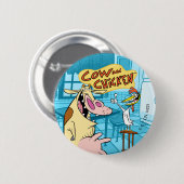 Koe en kip glimlachend grafisch ronde button 5,7 cm (Voorkant /achterkant)