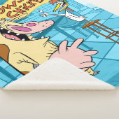 Koe en kip glimlachend grafisch sherpa deken (3/4)