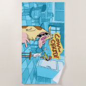 Koe en kip glimlachend grafisch strandlaken (Voorkant)