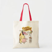Koe en kip glimlachend grafisch tote bag (Voorkant)