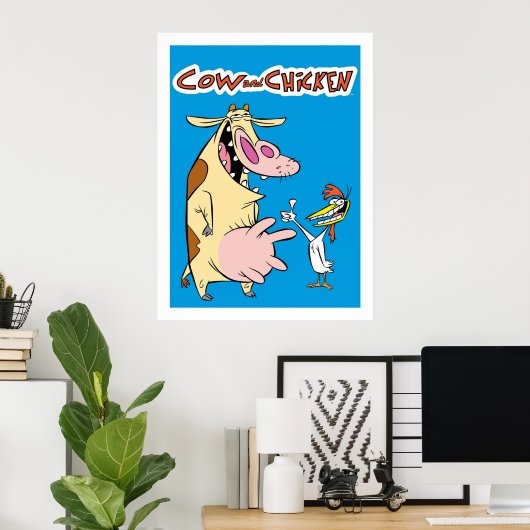 Koe en kip poster (Thuiskantoor)