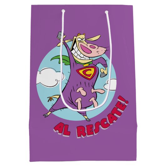Koe en kip Super Koe Al Rescate! Medium Cadeauzakje (Achterkant)