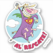 Koe en kip Super Koe Al Rescate! Sticker (Voorkant)