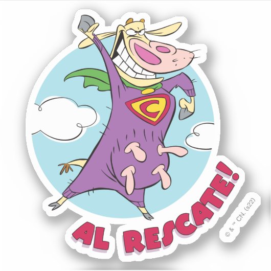 Koe en kip Super Koe Al Rescate! Sticker (Voorkant)