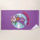 Koe en kip Super Koe Al Rescate! Strandlaken (Voorkant)