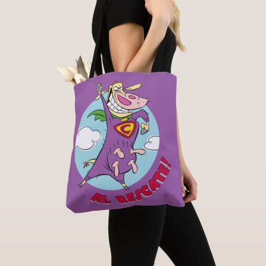 Koe en kip Super Koe Al Rescate! Tote Bag (Dichtbij)