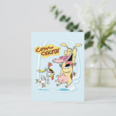 Koe en kippen lachen Grafisch Briefkaart (Staand voorkant)