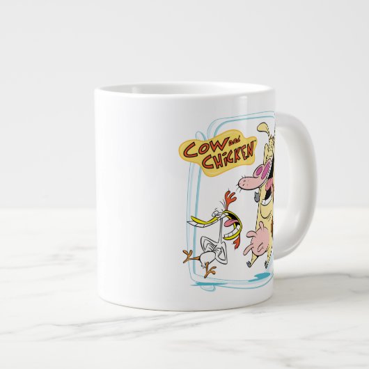 Koe en kippen lachen Grafisch Grote Koffiekop (Voorkant rechts)