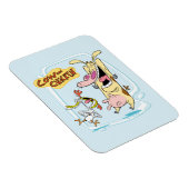 Koe en kippen lachen Grafisch Magneet (Rechterzijde)