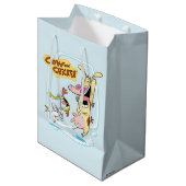 Koe en kippen lachen Grafisch Medium Cadeauzakje (Voorkant Gekanteld)