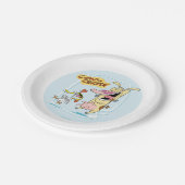 Koe en kippen lachen Grafisch Papieren Bordje (Gekanteld)