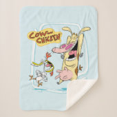 Koe en kippen lachen Grafisch Sherpa Deken (Voorkant)